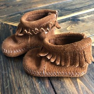 Genuine leather moccasins.